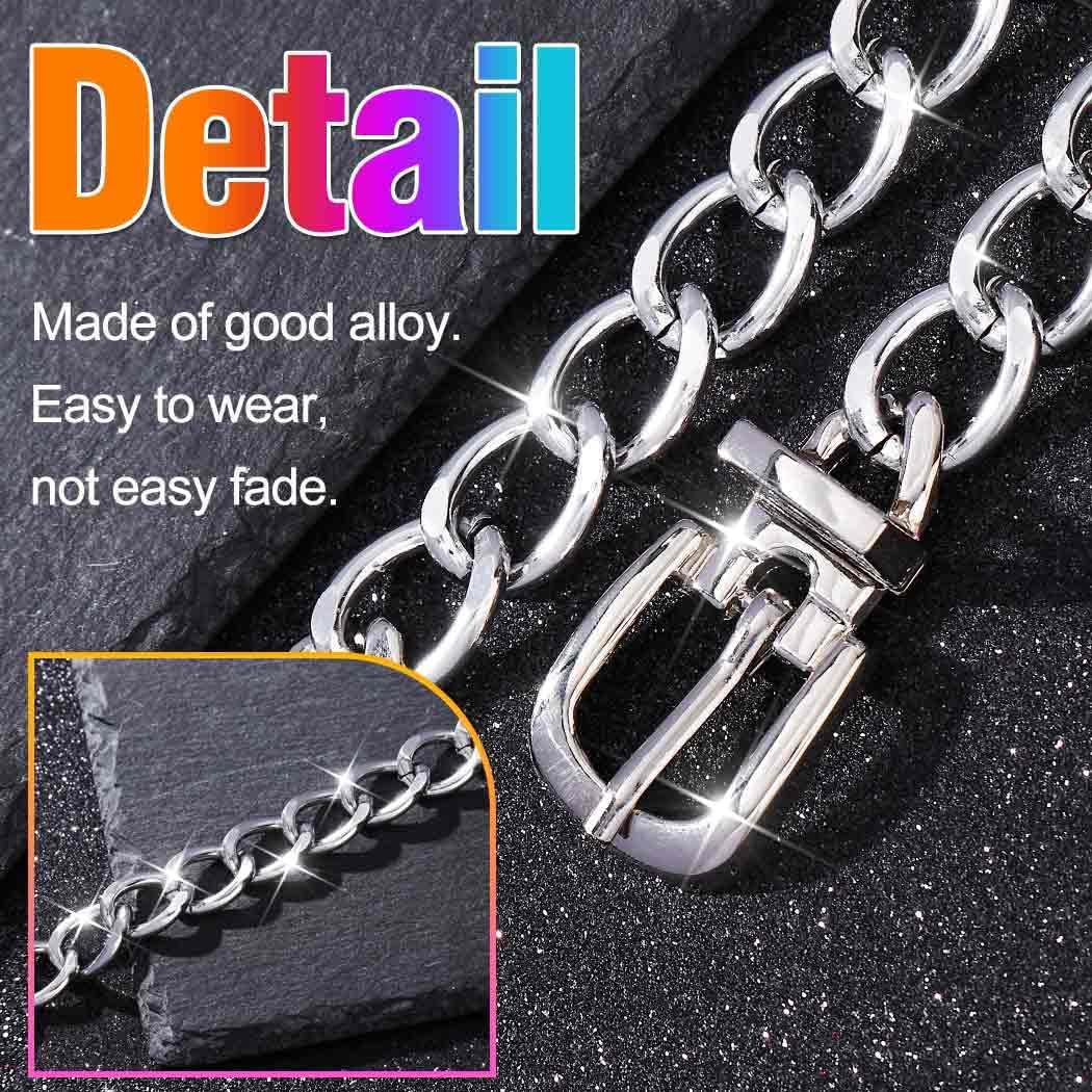 Nicute Gold Chunky Choker Necklace Cuban Link Chain Thick Belt Chain Necklace for Women - Image 5