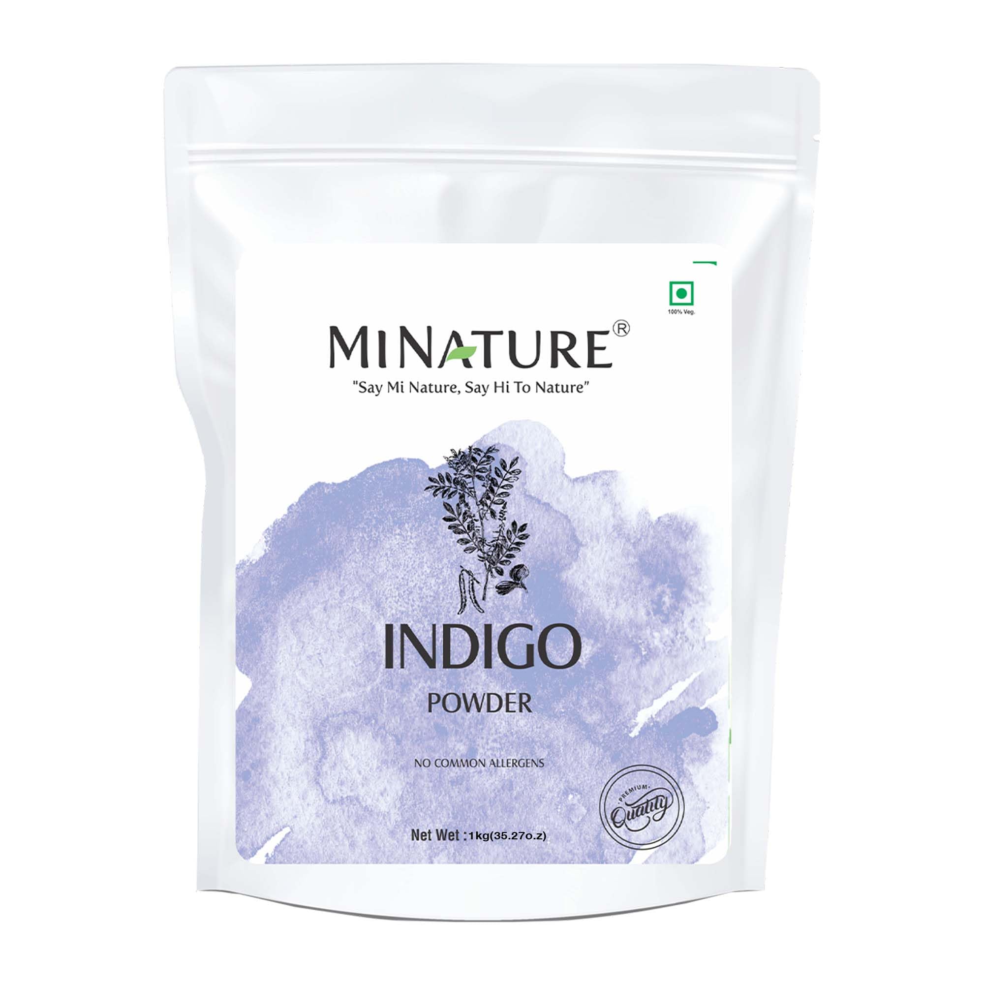 Mi Nature 100% Indigo Leaf Powder 1Kg (35oz) |Pure Herbal Tint for Rich Dark Hair Color |Natural Tinctoria Powder (Indigofera Tinctoria)