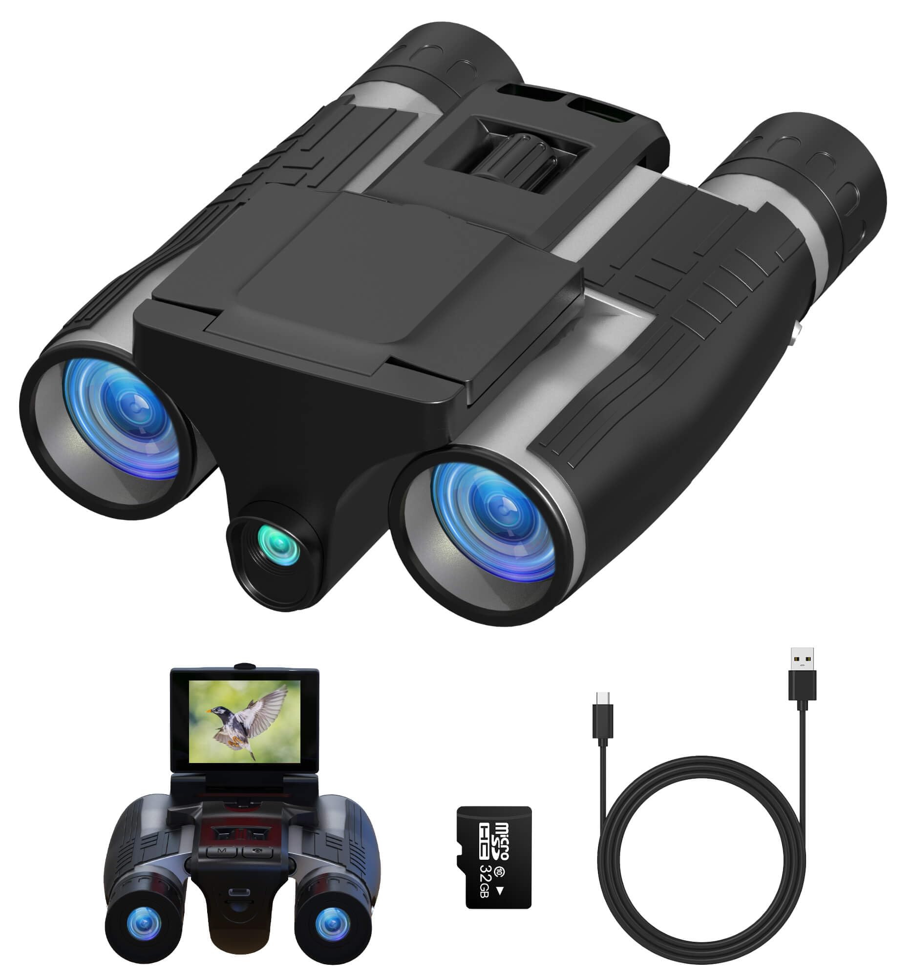 Anweller Binoculars with Camera labeled components