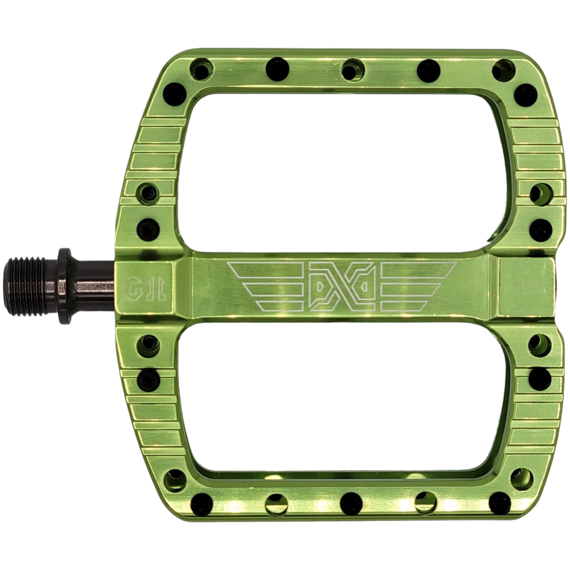 PDX G11 Mountain Bike Pedal MTB Pedal Large Concave Platform Machined Aluminum Polished Bicycle Non-Slip Pedals 9/16 Chromoly Spindle Smooth Ball
