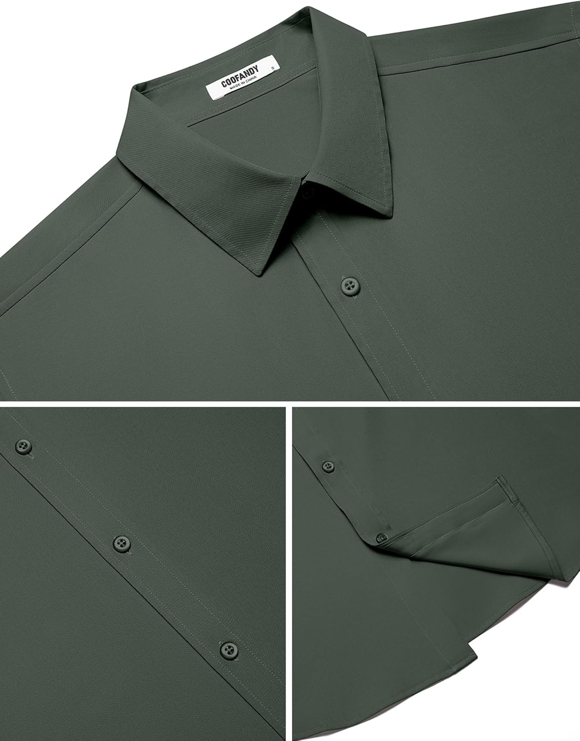 COOFANDY Mens Short Sleeve Dress Shirts Stretch Wrinkle Free Button Down Shirt Casual Summer Top - Image 5