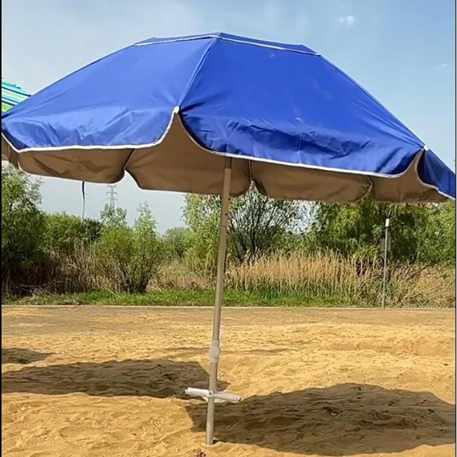 180 cm 3-składany regulowany parasol tarasowy – ochrona przed promieniowaniem UV, wodoodporna osłona przeciwsłoneczna na zewnątrz z torbą do przenoszenia, na taras, basen, do ogrodu i na plażę