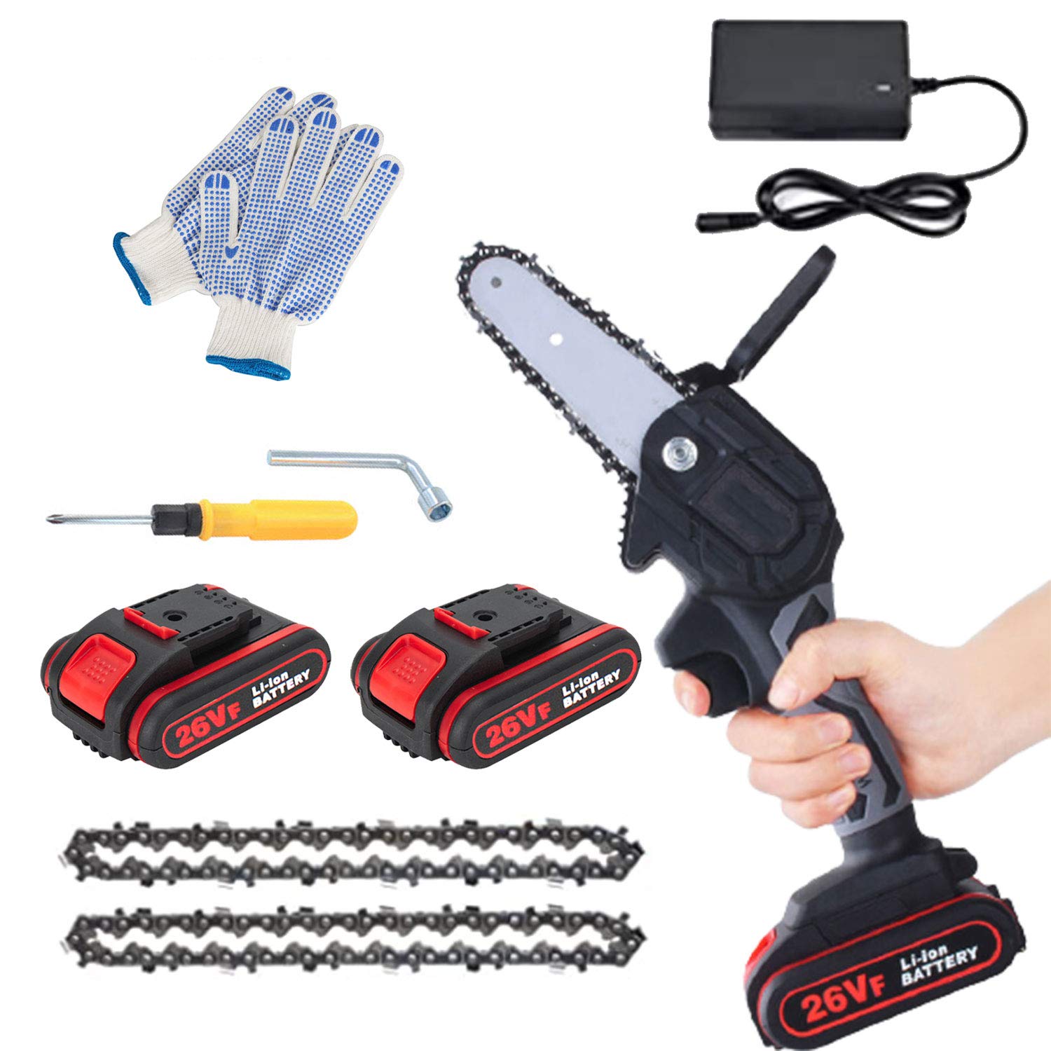 Buy Mini Electric Chainsaw with 2 Battery and 2 Chain Saw, 4Inch Safe