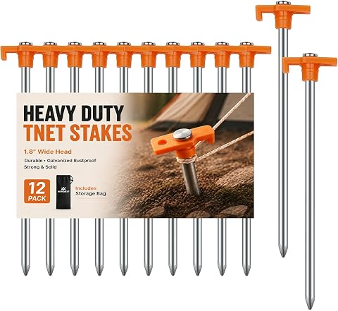 12 Pack Tent Stakes Heavy Duty Camping Stakes,AVOFOREST 7...