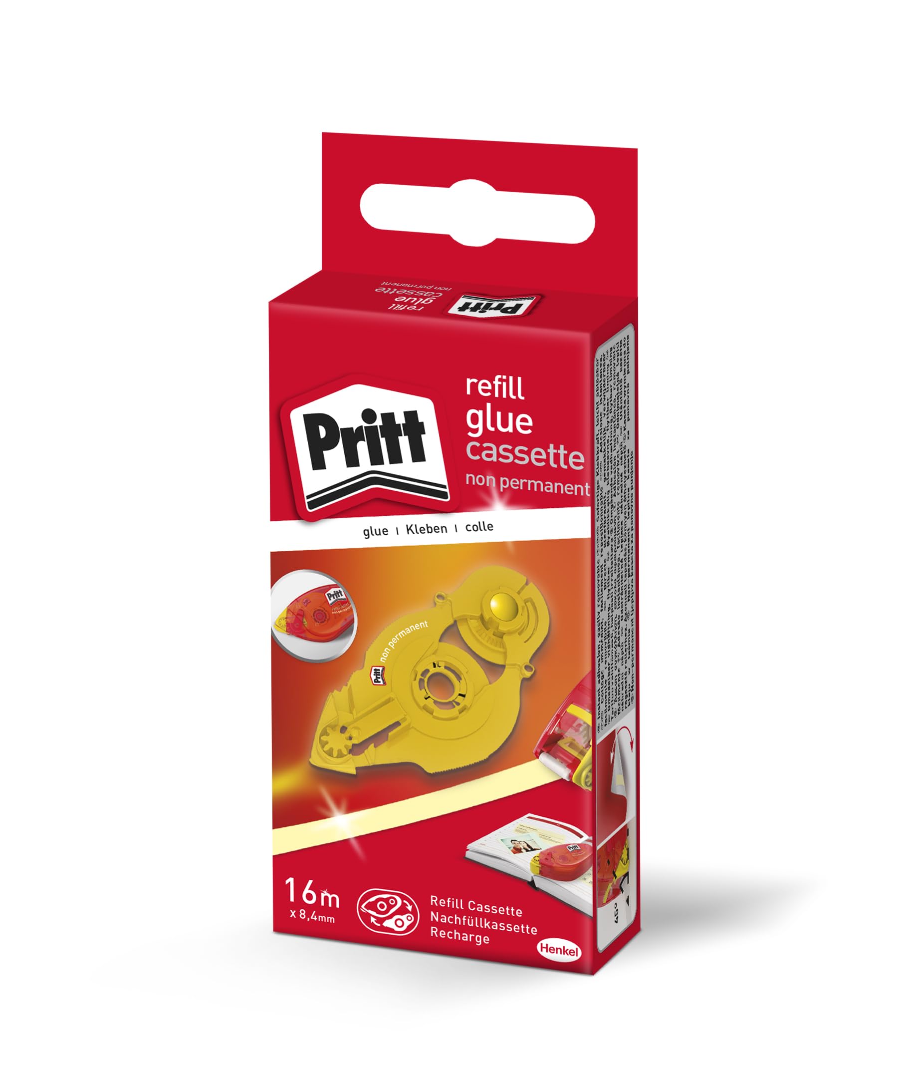 Pritt zrxnh colla Roller Refill Cassette, non permanente, Band lunghezza: 16 m, larghezza di banda: 8.4 mm, 10 pezzi