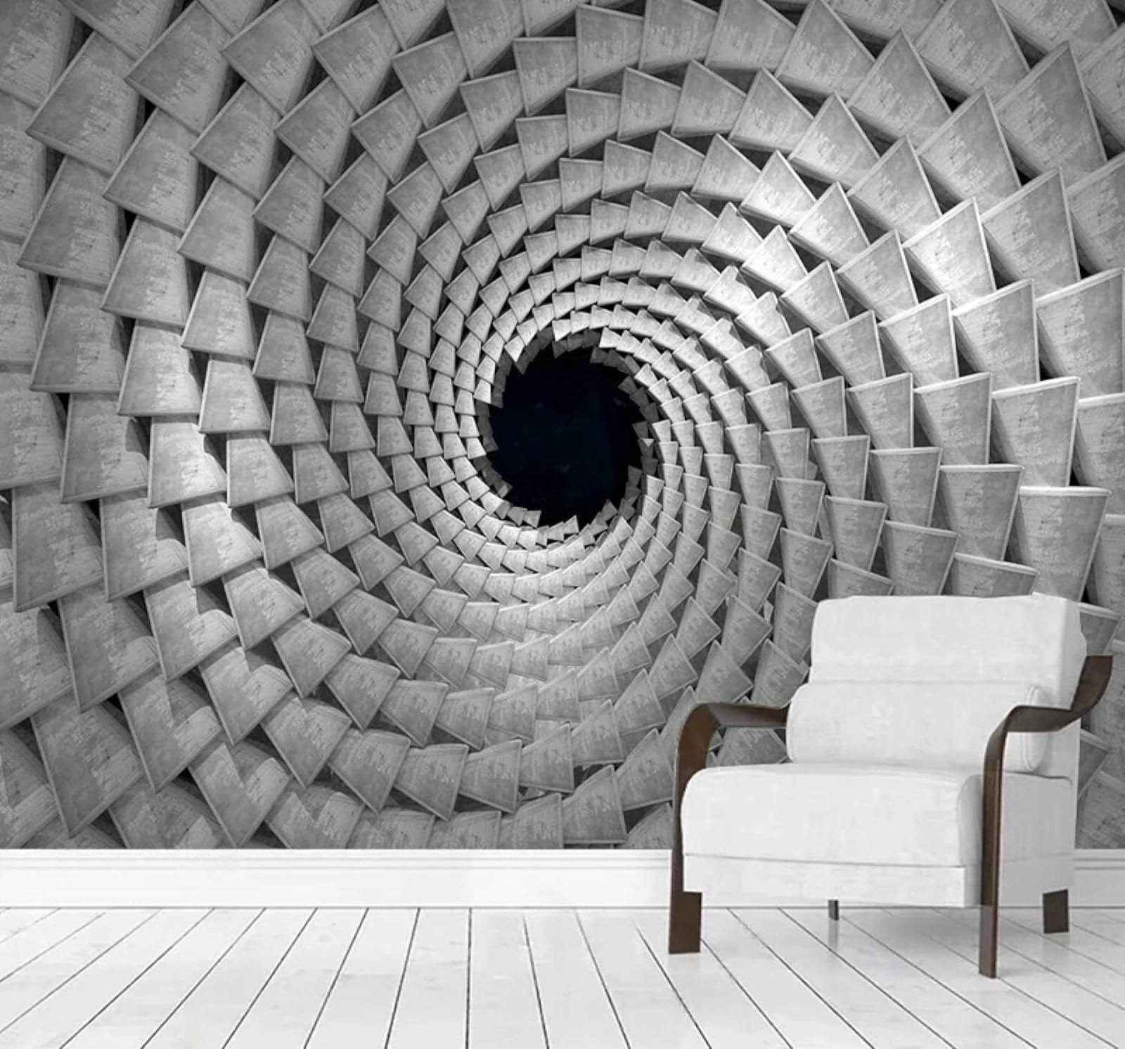 Xlming 300Cm×210Cm(B×H) Abstract Concrete Walls Tunnels Expanded Space Individuality 3D Wallpaper Luxury Silk Study Dining Feature Sofa Grey Bedroom Living Room Tv Decorative Wall-300Cm×210Cm
