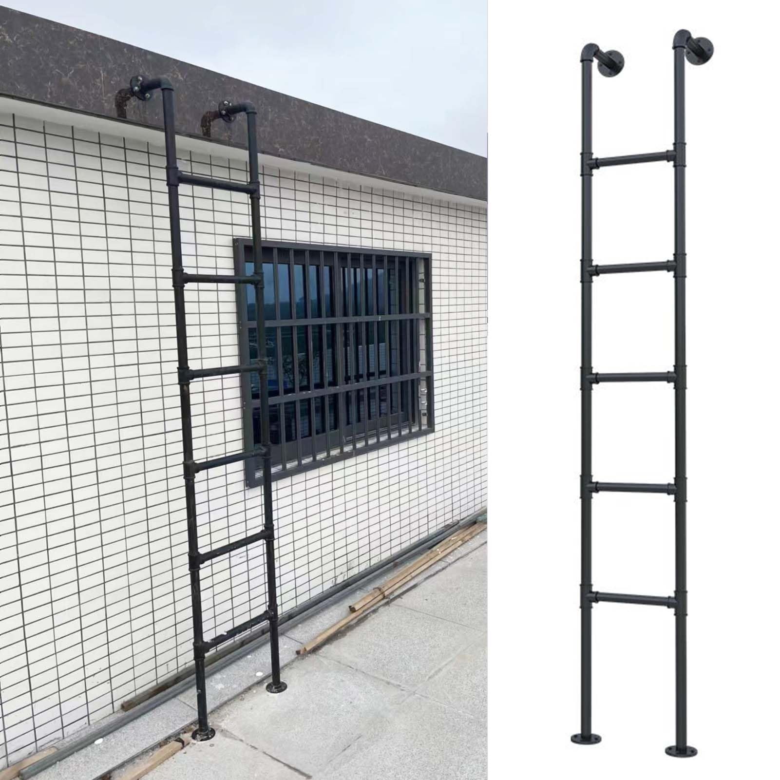 Leiter für Wohnmobil-Etagenbetten für Kinder und Erwachsene, leichte Leiter für Einzelbetten, Kurze Metalltreppe mit 2 Haken, weiße seitliche Einstiegsleiter (130 cm/50 Zoll)