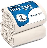 DIRT DEFENSE Pack of 2 Heavy Duty 9x12 Canvas Drop Cloths - Washable Cotton Tarps for Painting, Furniture Protection & Crafts