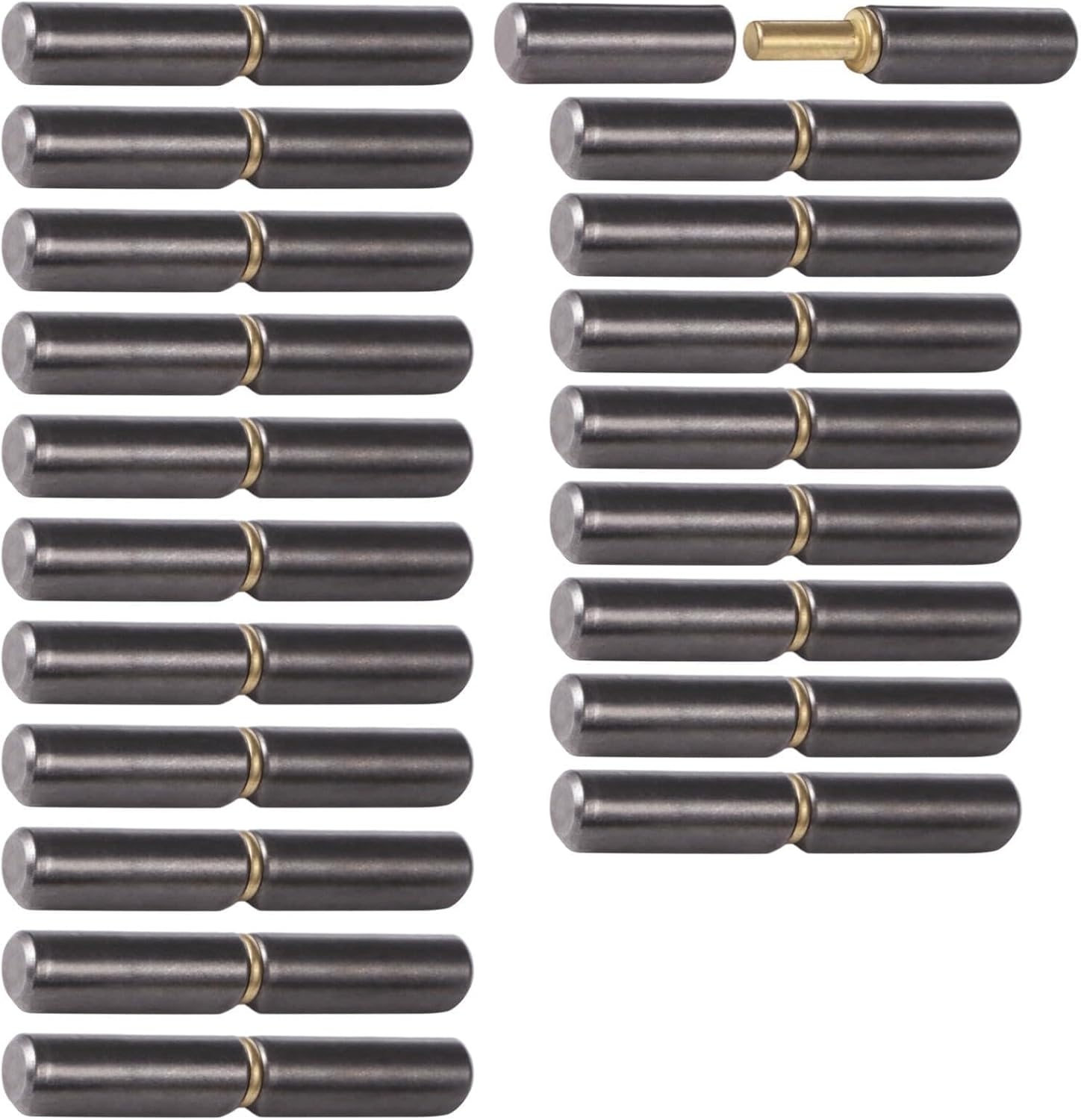 2-1/4 in Metal Weld On Hinges, 20 Pcs Heavy Duty Detachable Hinge, Weldable Barrel Hinges for Trailer Ramps, Trailer Gates, Windows, Swing Doors