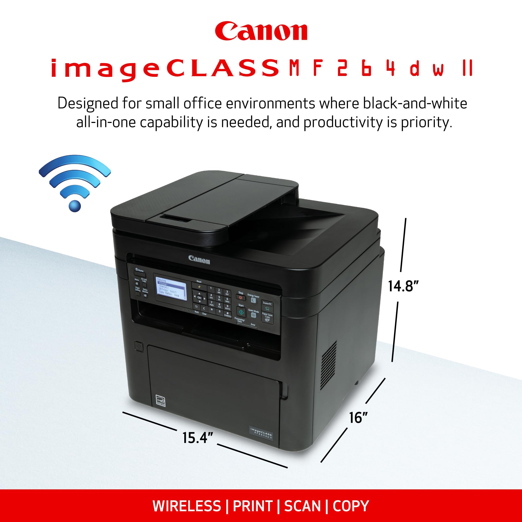 MF264DW 新品 Canon Wireless 3-in-1 Monochrome Laser Printer with Duplex