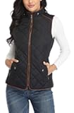 Women Lightweight Quilted Padded Vest Stand Collar Zip Up Front Gilet Quilted
