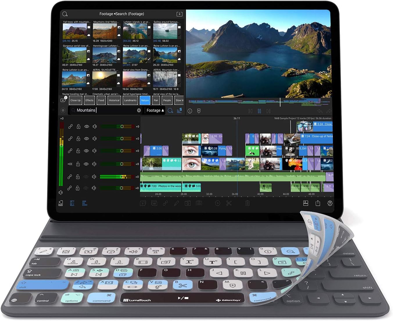 LumaFusion Keyboard Cover for iPad Pro 12" Smart Keyboard | USA Version | Does not Fit Magic Keyboard