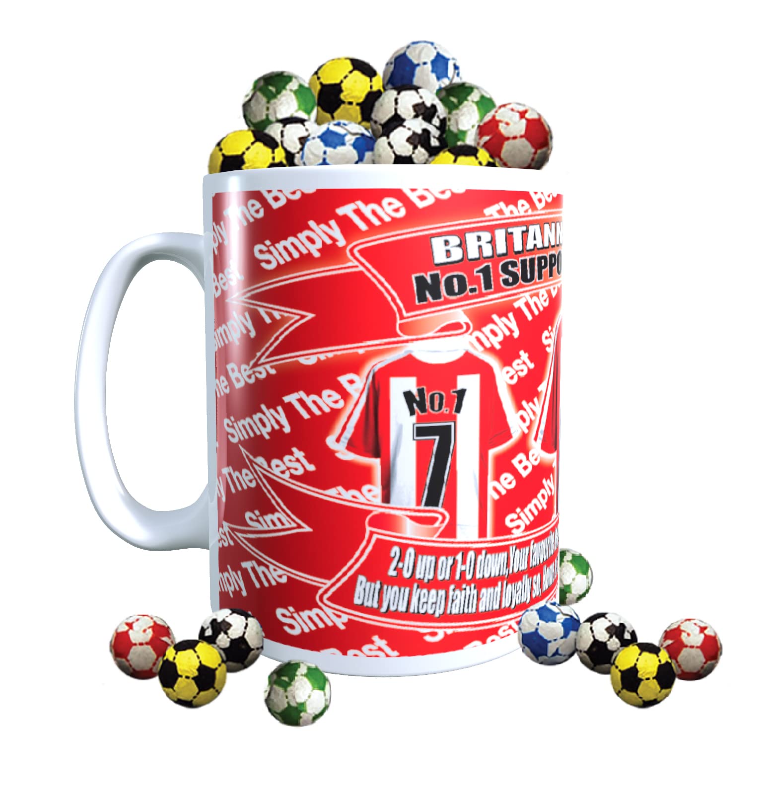 Stoke City Football Shirt Mug Gift with Chocolate Footballs