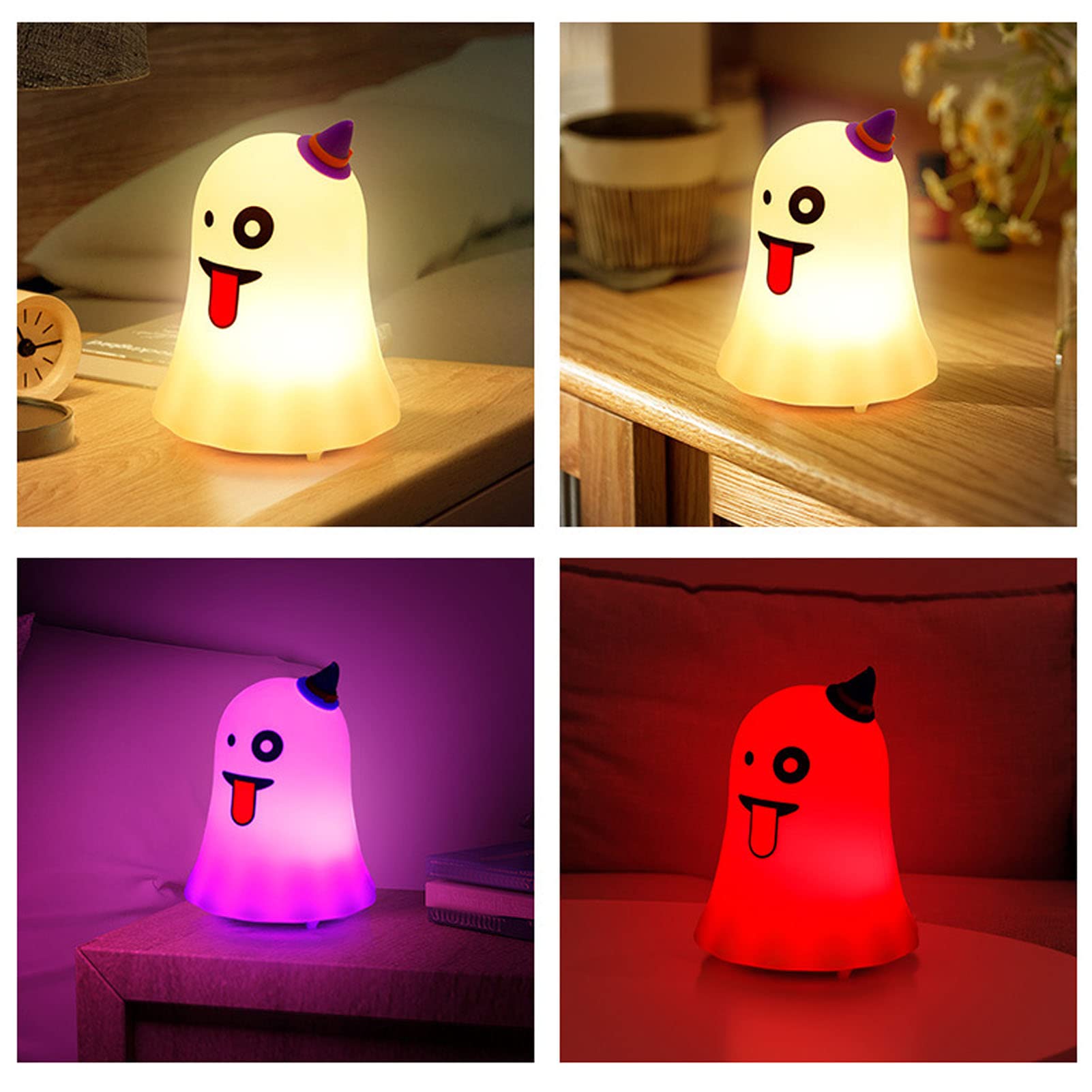 Amazon.co.jp : Joyzan LED かわいいナイトランプ ゴースト型 7色変化