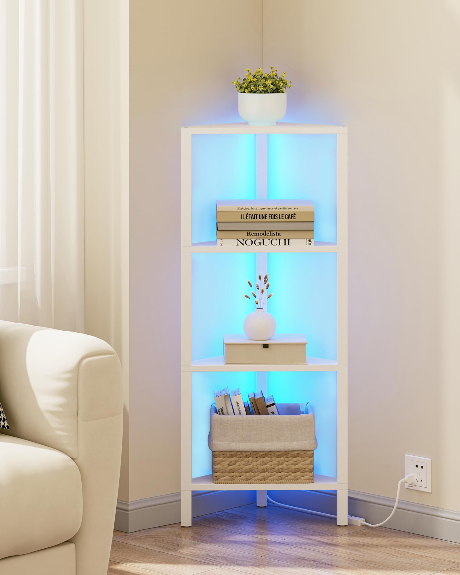 TUTOTAK LED Corner Bookshelf - Storage & Display -21
