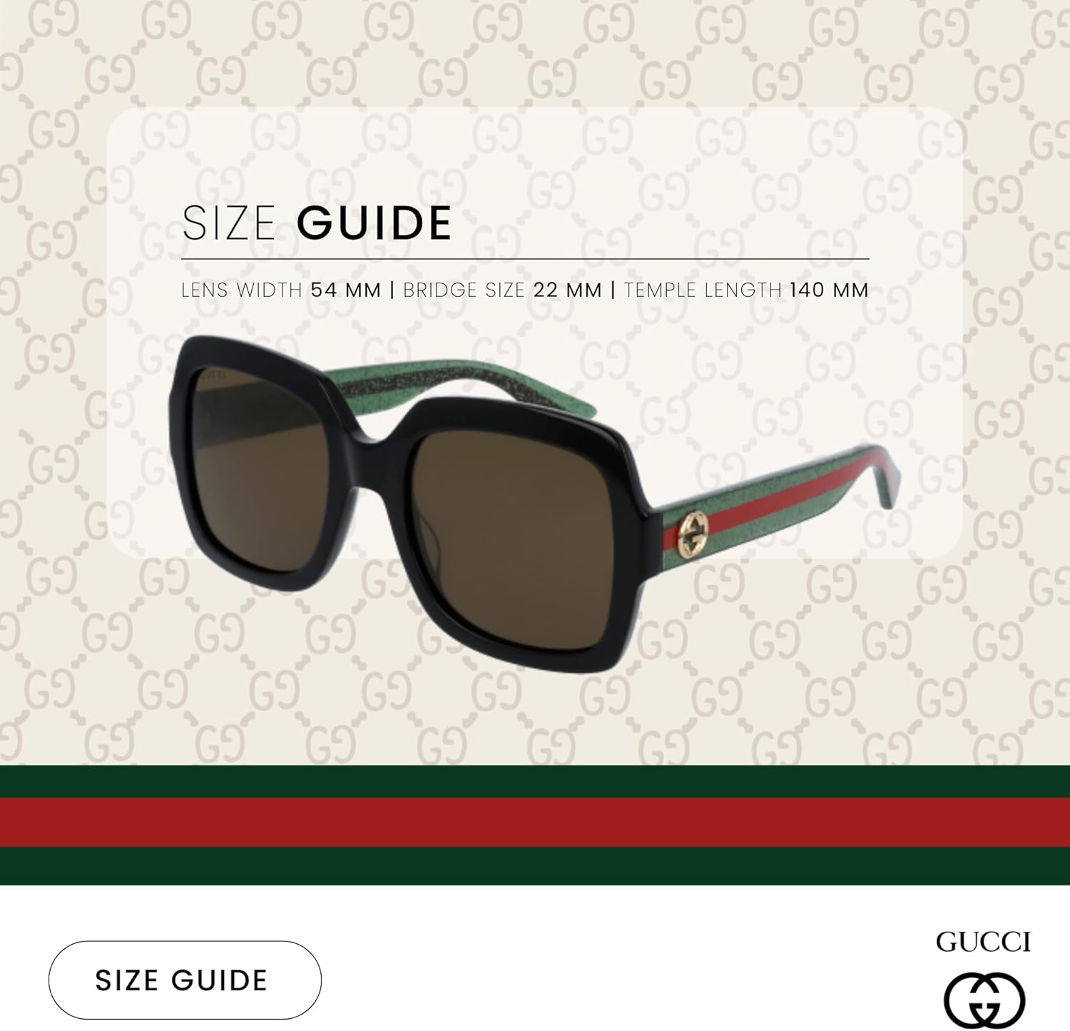 Gucci GG0036S Rectangle Sunglasses For Women +BUNDLE with ACCESSORY EYEWEAR KIT - Image 3