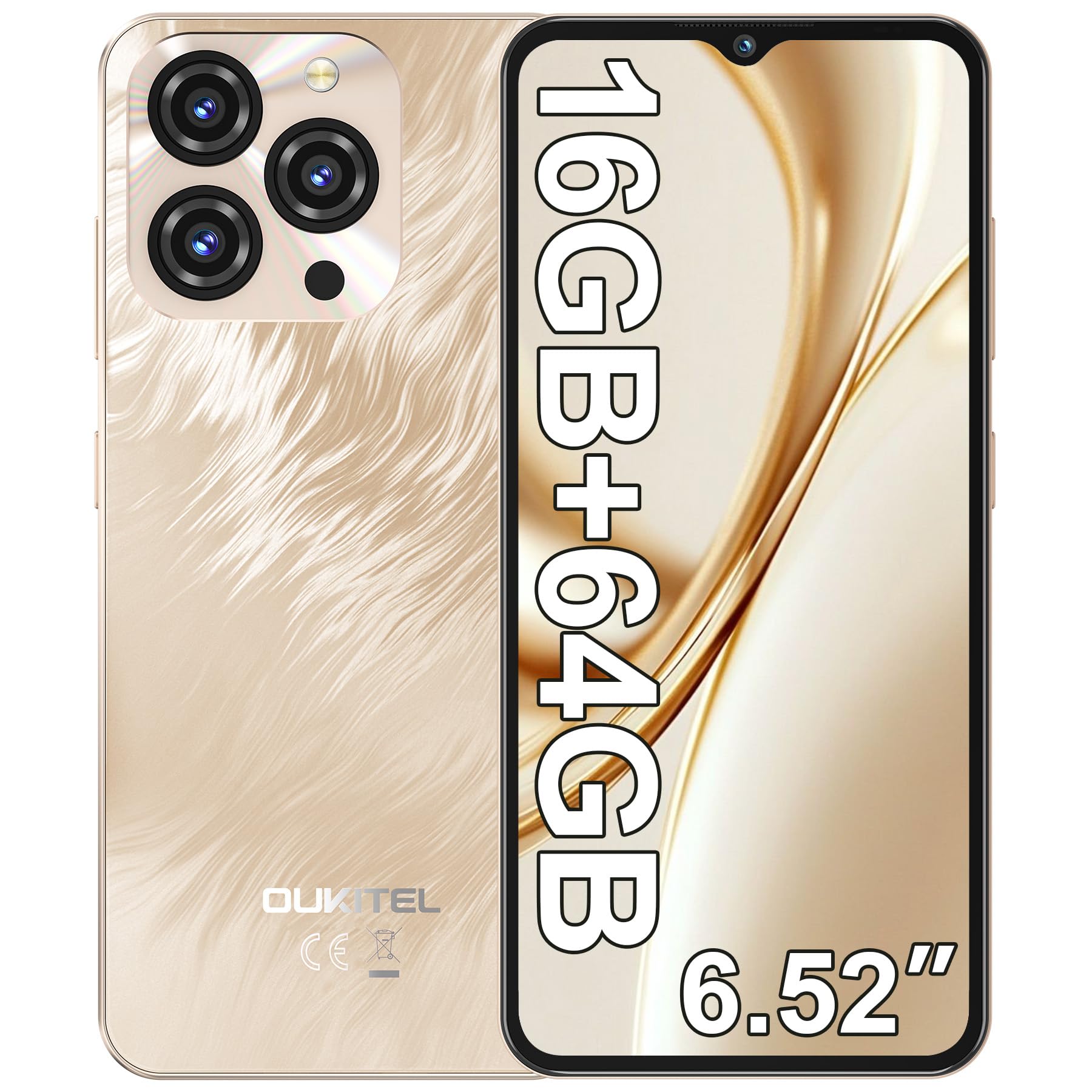 OUKITEL C3 Smartphone Ohne Vertrag, 16GB +64GB/ 1TB Handy Ohne