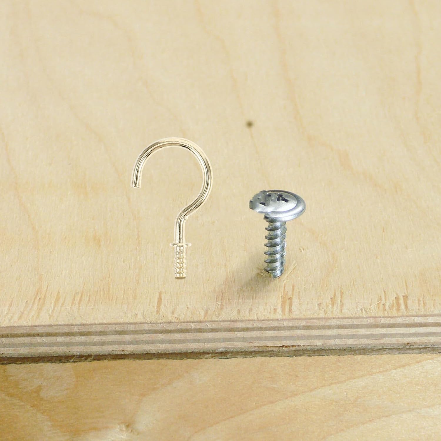225pcs Small Threaded Mug Hooks Screw-in Cup Hooks Under Cabinet Kitchen Hanging for Concrete Walls and Small Screw Hanging Hardware