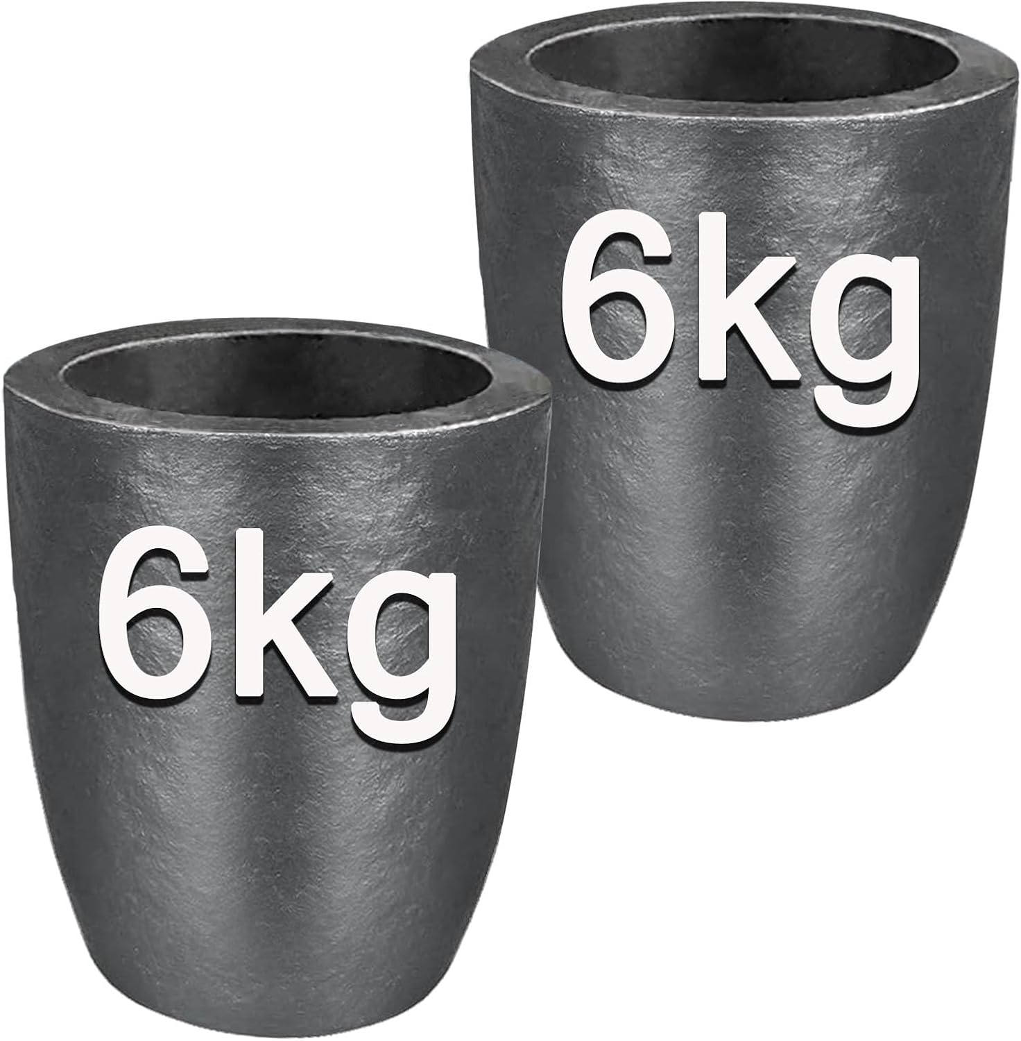 Outstar 6KG Graphite Crucible 2PCS,Foundry Clay Crucibles for Melting Metal, Melting Casting Refining Gold Silver Copper Brass Aluminum