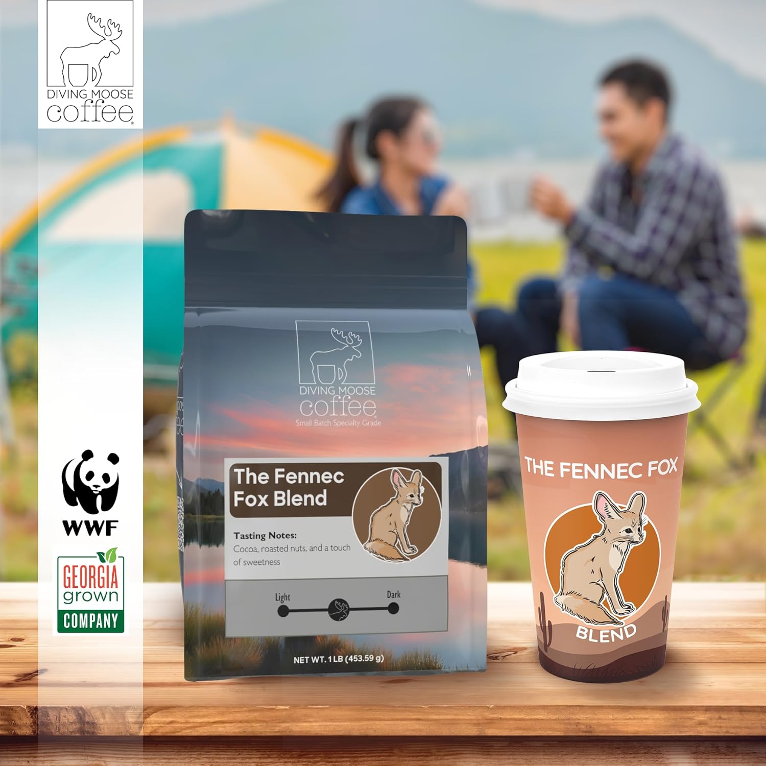 Diving Moose Coffee - The Fennec Fox Blend Medium Roast (16oz / 1 LB) - Nutty Cocoa Specialty Grade Small-Batch Roasted to Order Smooth Not Bitter