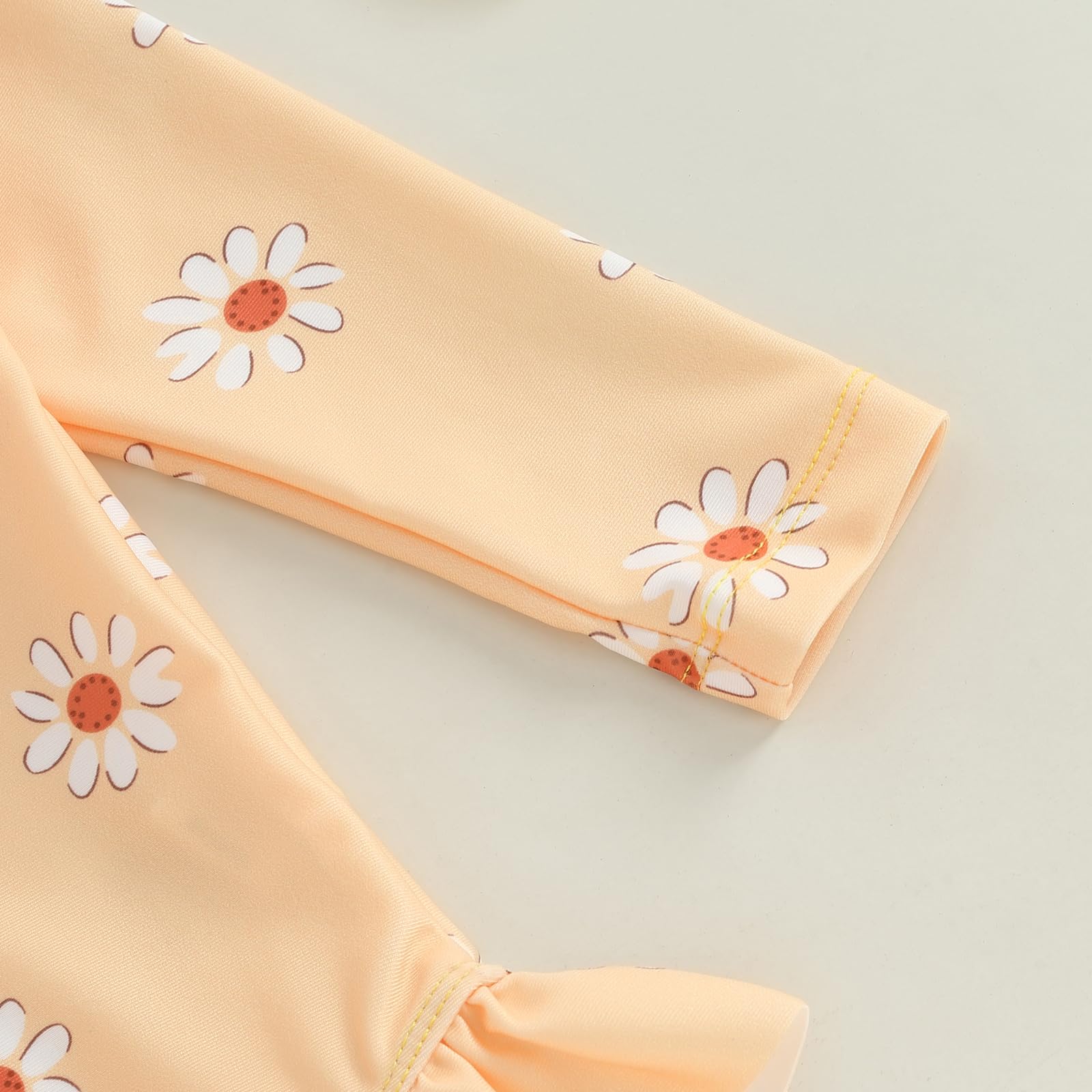 Carolilly - Traje de baño de una pieza para bebé y niña, estampado floral, con sombrero de manga larga antirrayos UV (6 meses a 3 años)