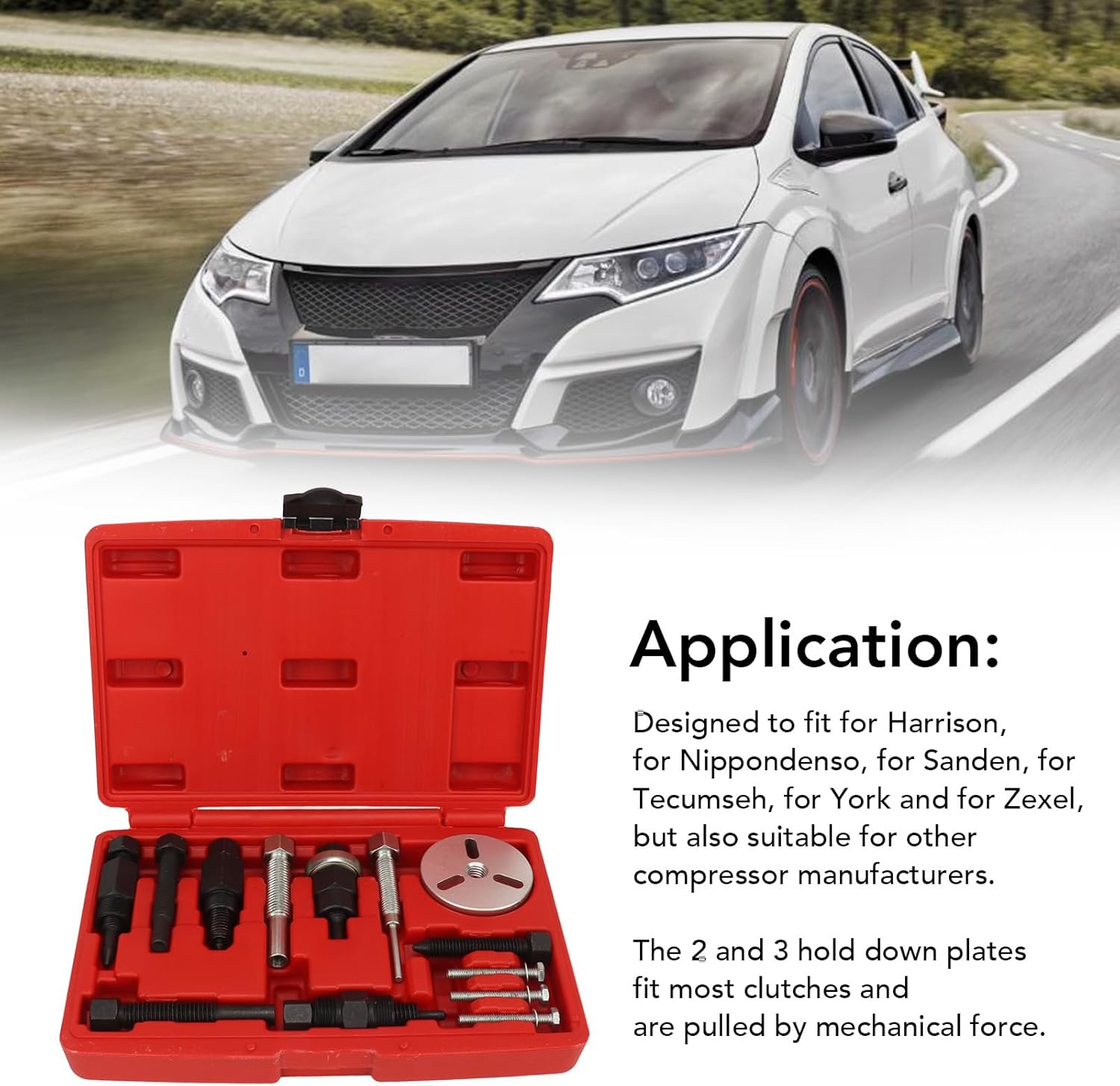 A/C Compressor Clutch Remover Kit AC Clutch Puller Auto Air Conditioning Remover Installer Service Kit