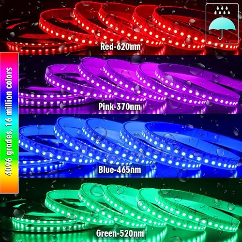 Miniatura 5 de Tira de luces LED RGB CCT para exteriores, impermeable, IP67, cambio de color, 24 V, 270 LEDsm, tira LED RGBWW súper brillante de 16.4 pies (DC24V