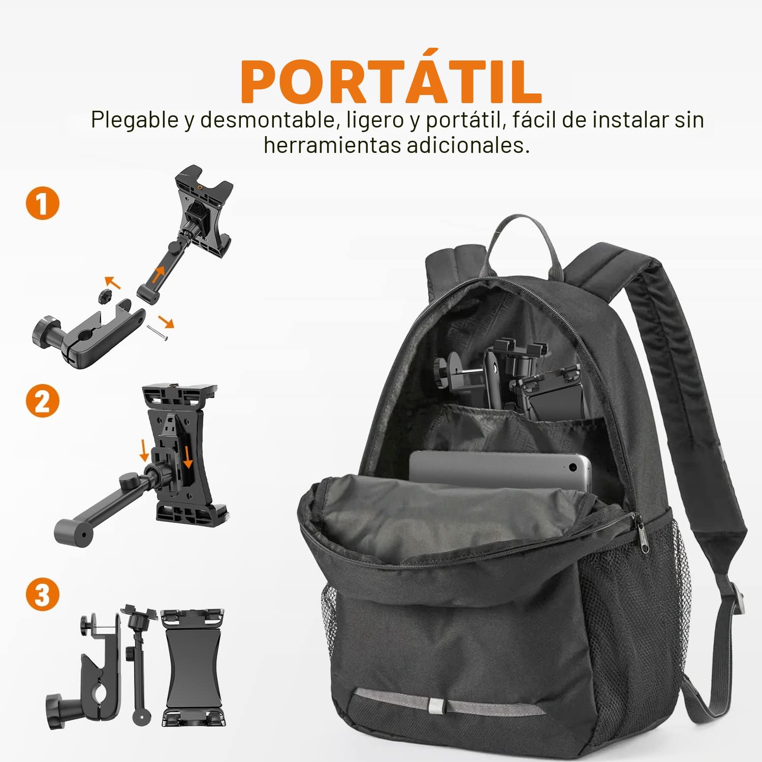 Soporte de Micrófono para Tableta, Soporte Micrófono iPad 360° Ajustable, Pie de Tablet Micro para iPad, Pro, Mini, Air 4,7-12,9" Tabletas Teléfono