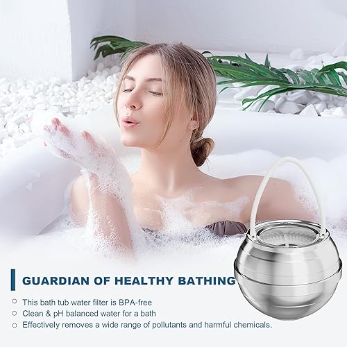 Miniatura 3 de Filtro de baño cromado para bañera, filtro de baño de 8 etapas, elimina cientos de contaminantes, purifica tu agua de baño para una piel y cabello