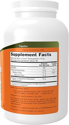 Miniatura 2 de NOW Foods Suplementos, fibra prebiótica con Fibersol-2, derivado de maíz sin OMG, polvo, 12 onzas