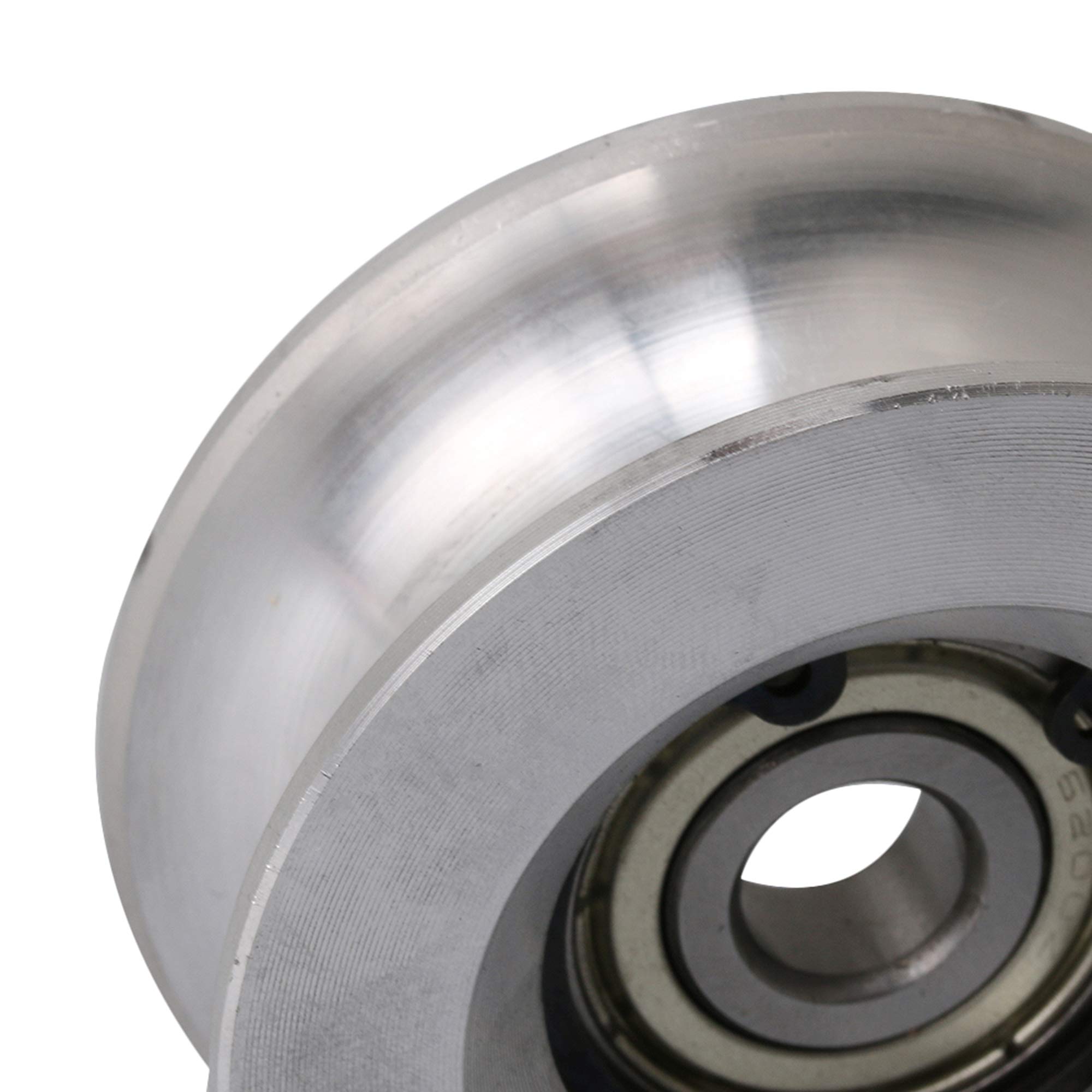 10x60x25mm Bearing Steel Aluminum Passive Round Guide Pulley Wheel Rail Roller Load 199KG for Steel Wire Rope Idler Wheel — Amazon image 4