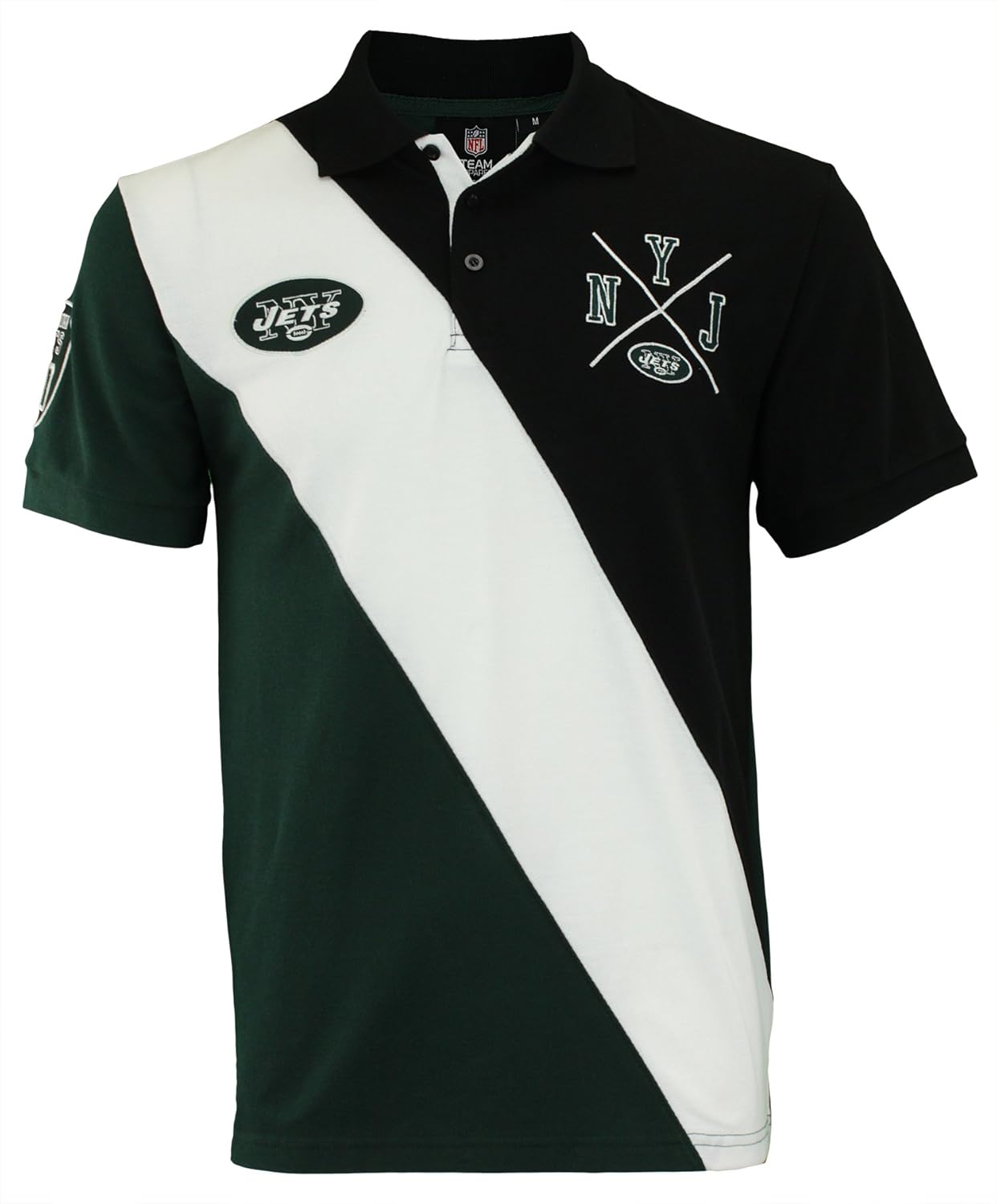 FOCO NFL Football Team Crest and Stripe Men's Polo Shirt