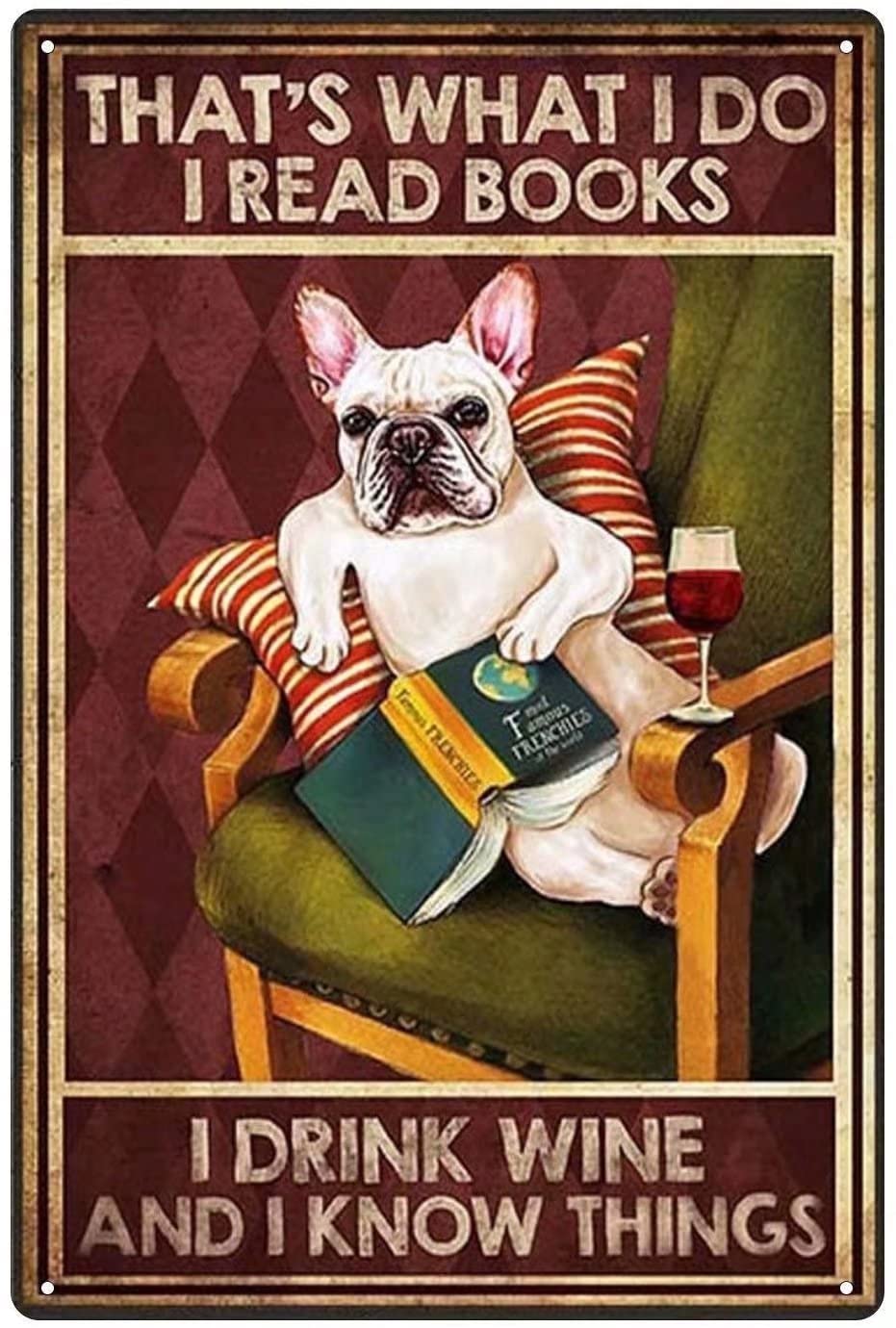 Tin Sign Casual Dog Wall Retro Tin Sign,Bathroom Decoration for Bars,Restaurants,Cafes and Bars,New Year,Metal Sign 12x16 Inches