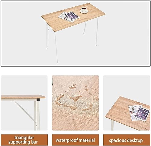 Miniatura 8 de Escritorio pequeño para computadora, mesa de estudio para oficina en casa, escritorio moderno en forma de I, escritorio de oficina para laptop, mesa