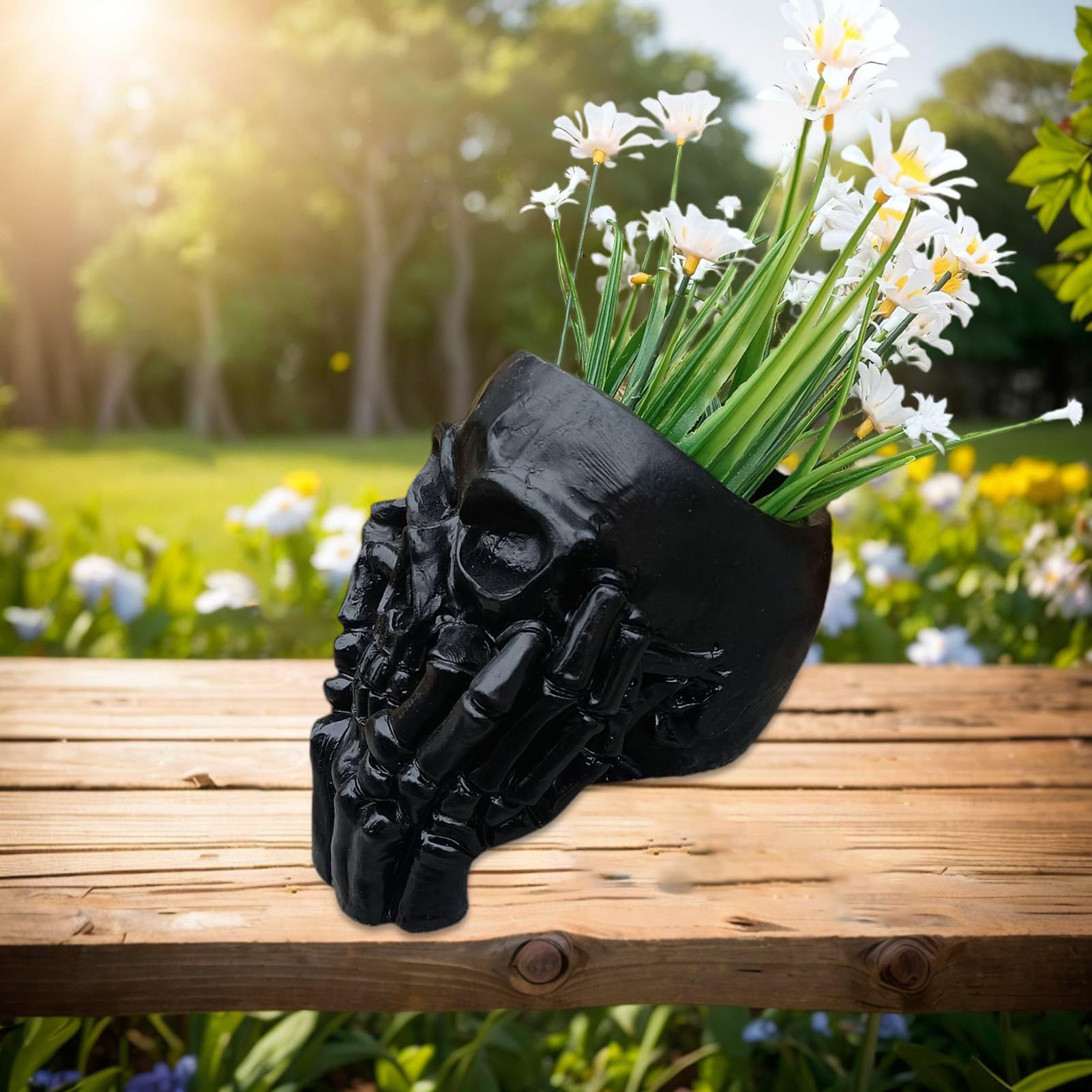 Amazon.com: Flower Vase, Skull Head Statue Planter for Gothic Home