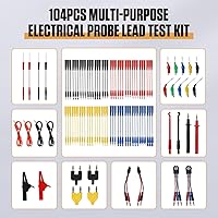 Vista 2 de Kit de cables de prueba de circuito automotriz, 104 piezas multímetro multifunción sonda eléctrica kit de prueba con estuche de transporte negro