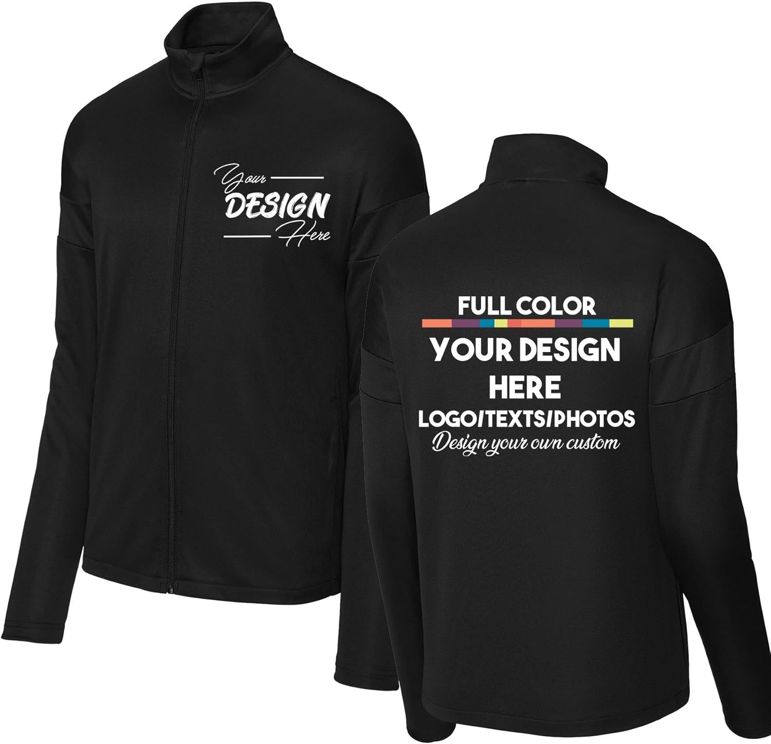 INK STITCH Men St800 Custom Printing Add Logo Photo Texts Front Back Travel Full Zip Up Jackets