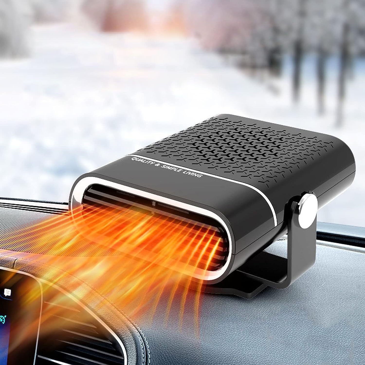 beseloa Car Heater, 12V 150W Plug in Fan Heater for Car Windshield