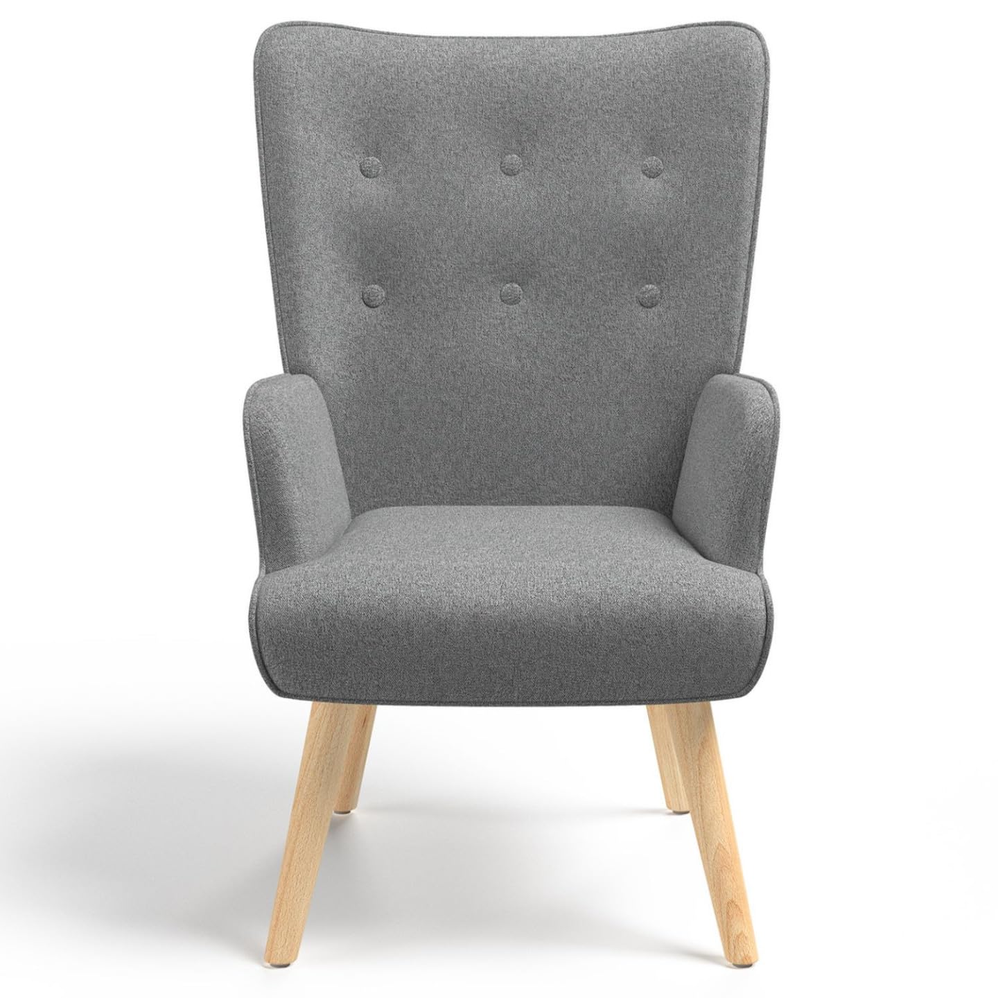 IDMarket – Sillón escandinavo Ivar en tejido gris claro