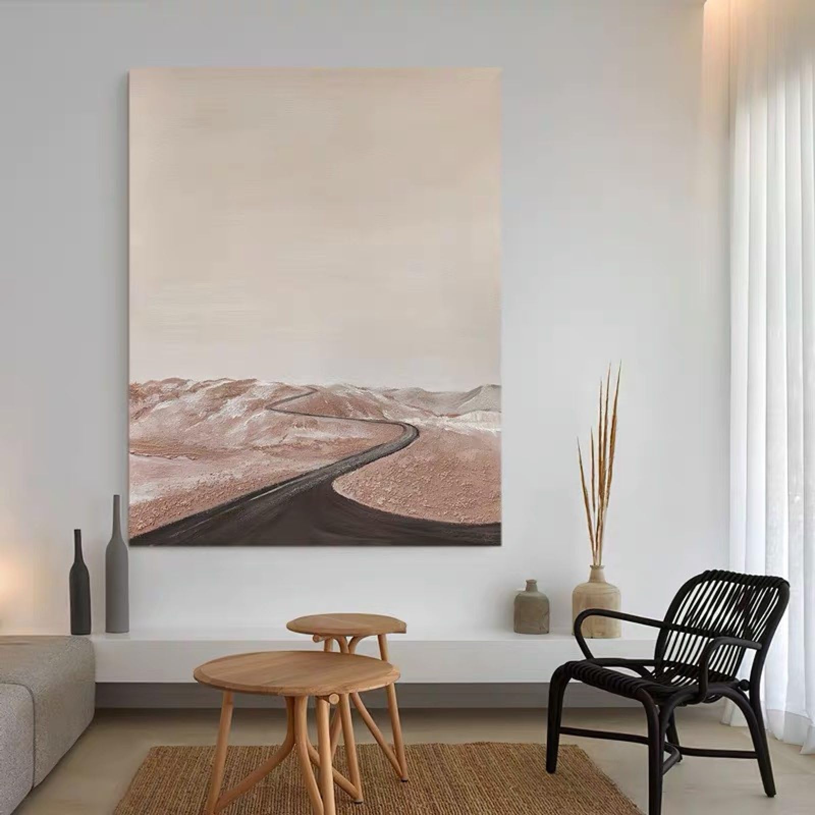Peinture à l'huile Gobi paysage abstrait Tableau salon déco murale sur toile