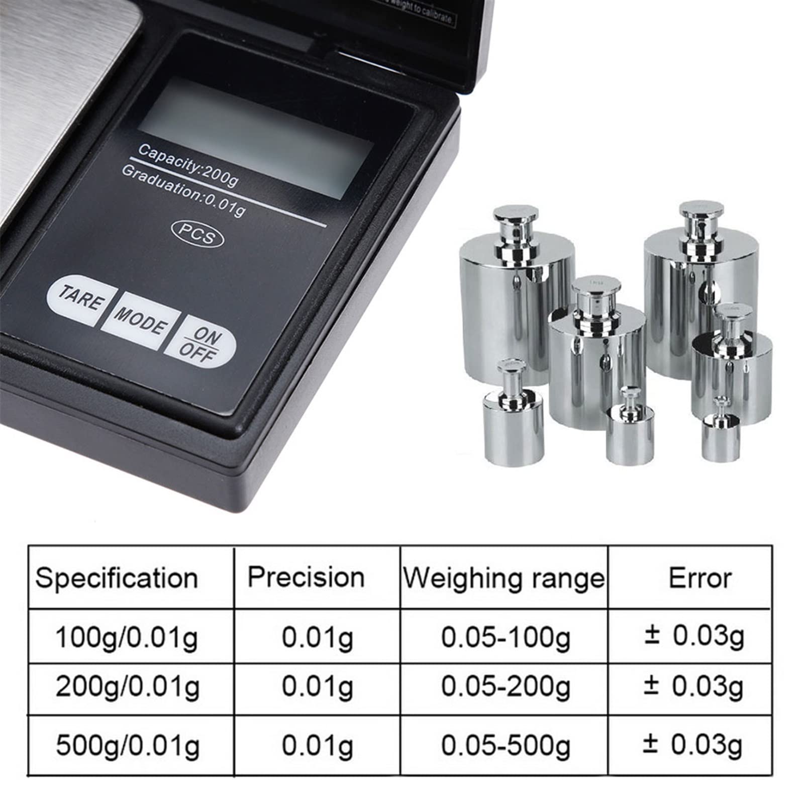 Waga bagażowa, waga do masy ciała Mini waga elektroniczna LCD kieszonkowa cyfrowa waga do złota srebro biżuteria waga do ważenia