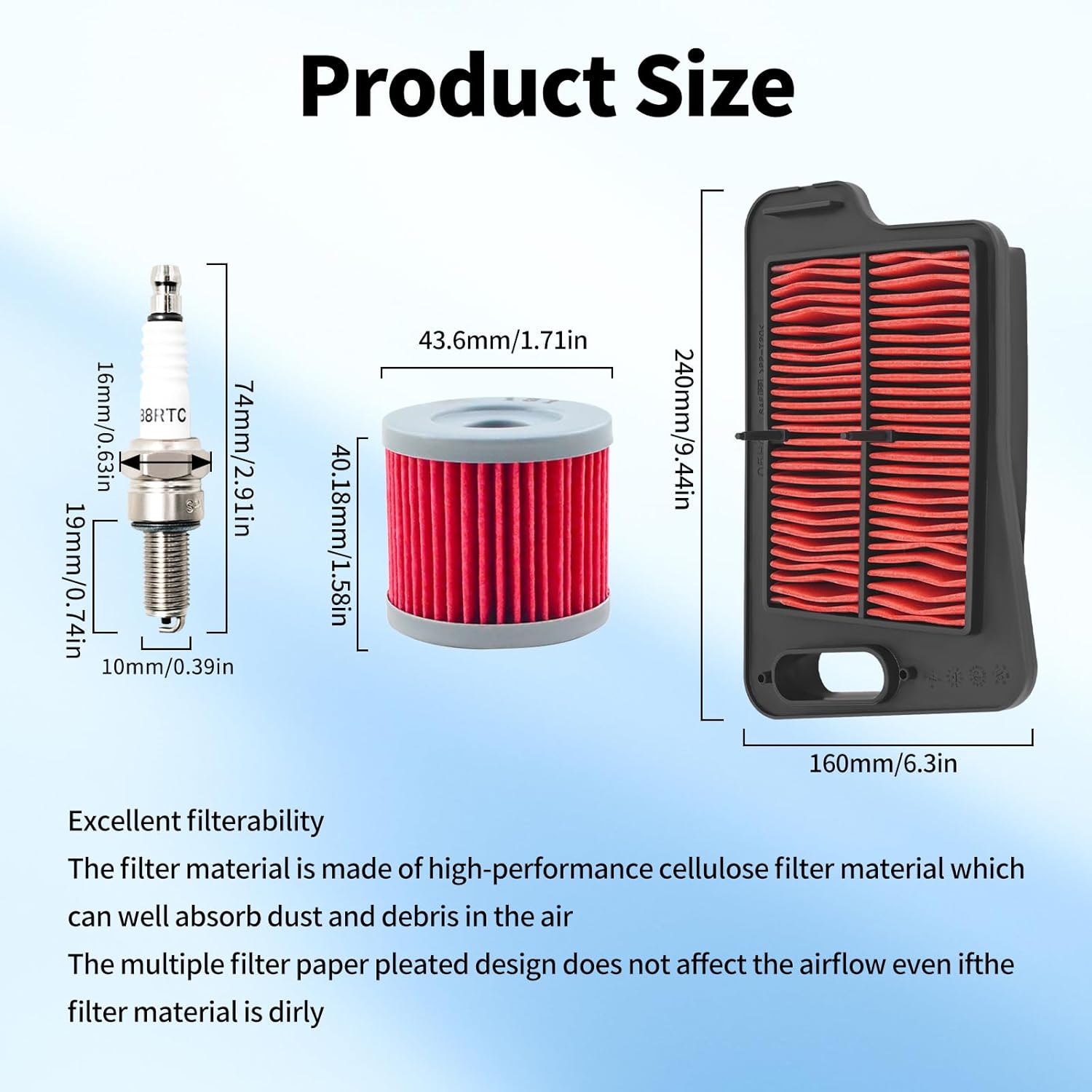 AHL Air Filter 13781-05H00-000 & Oil filter & Spark plug Compatible with SUZUKI AN400 BURGMAN 2007-2015
