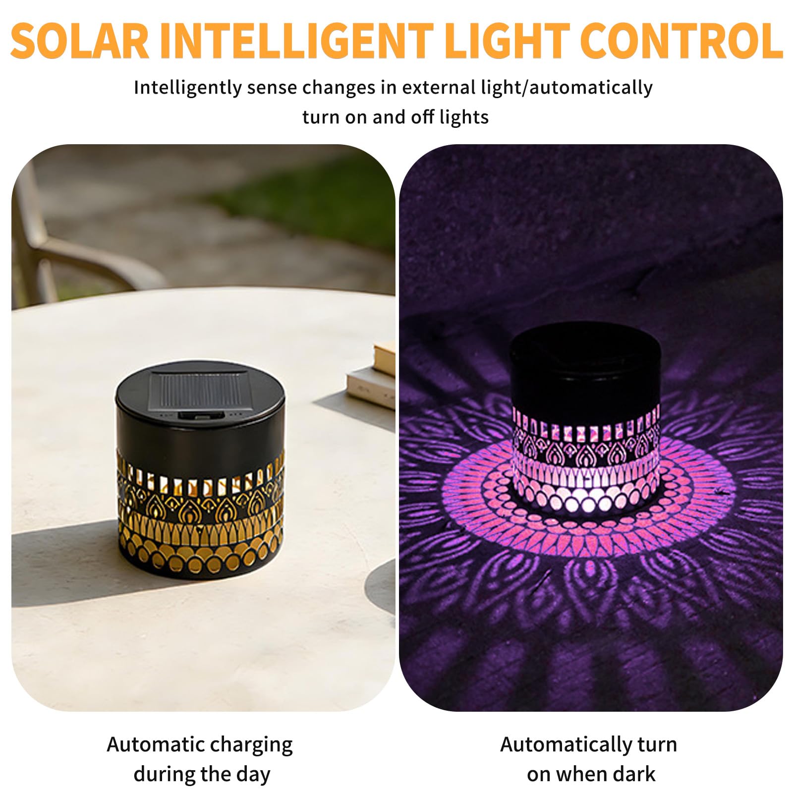 Solar Mandala Wandleuchte,2 Stück Solarlampen für Außen Garten,Decorative Solar Mandala Lights,Solars-Mandalas-Lichter,Mandalas Solars Lights,für Gartenpfosten,Terrasse,Hinterhof,Dekoration