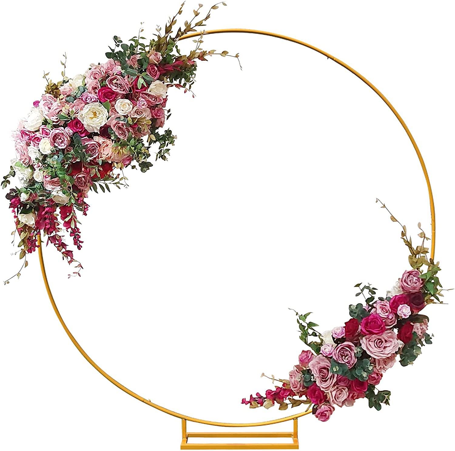 Metall-Ballonständer-Kit für Hochzeitsbögen, 2,4 m, runder Ballonbogen mit breiter Basis für DIY-Blumendekorationen und Ballongirlanden, perfekt für Hochzeitsveranstaltungen und Partys