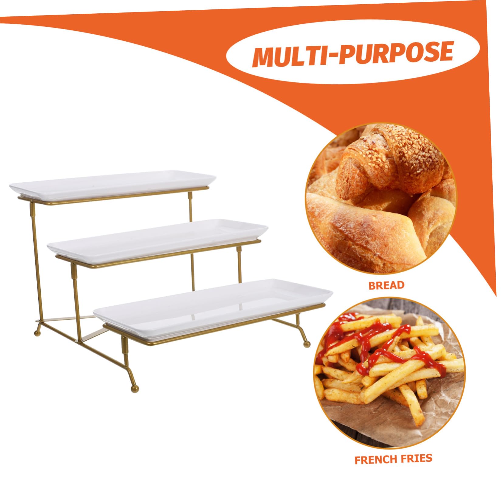 OUNONA Alzata per Esposizione di Cibo Vassoio per Feste in Plastica Bianca Alzata per Dessert Torre per Torte da Tavolo Supporto per Buffet