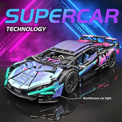 Miniatura 2 de Remote Control Car Building Set, 114 Technical Sports Race Car Building Kit, with Motors and Rechargeable Battery, Toys for Adults & Boys Age 12+