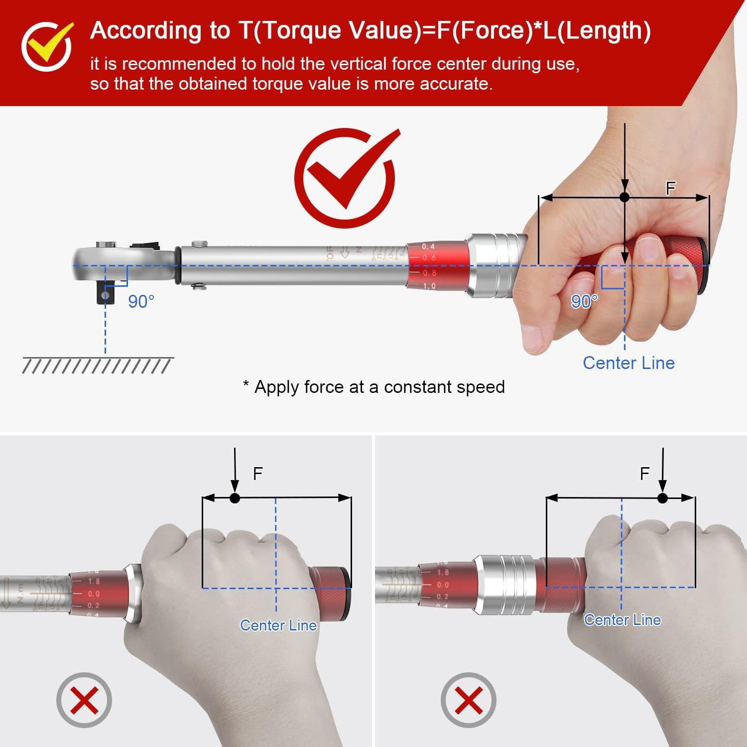 VANPO Llave Dinamométrica 1/4", Llave de Torque 3-25 Nm, Alta Precisión de ±3% con Cabezal Reversible de 72T, Barra de Extensión de 10cm, 3/8" Adaptador para Bicicleta de Carretera y Montaña, Moto