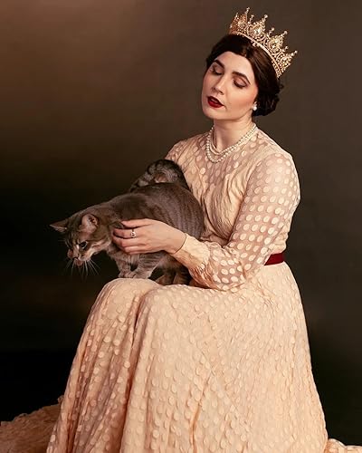 Miniatura 4 de SWEETV Tiaras y coronas de reina para mujer, corona de princesa dorada, disfraz de Halloween, accesorios para el cabello para sesión de fotos,