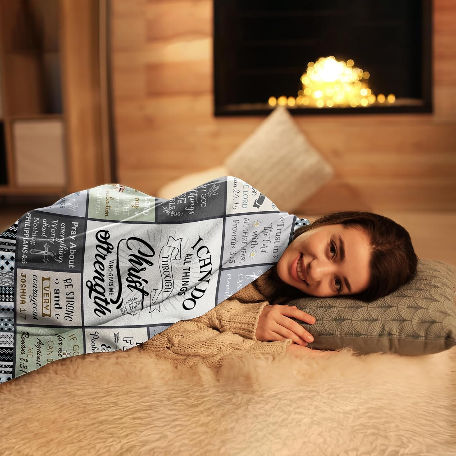 Christian Gifts, Christian Gifts for Women/Men, Religious Blanket 60"x50", Catholic Spiritual Gift for Woman, Religious Gift for Women, Christian' Woman Christmas Birthday Gifts - Image 3