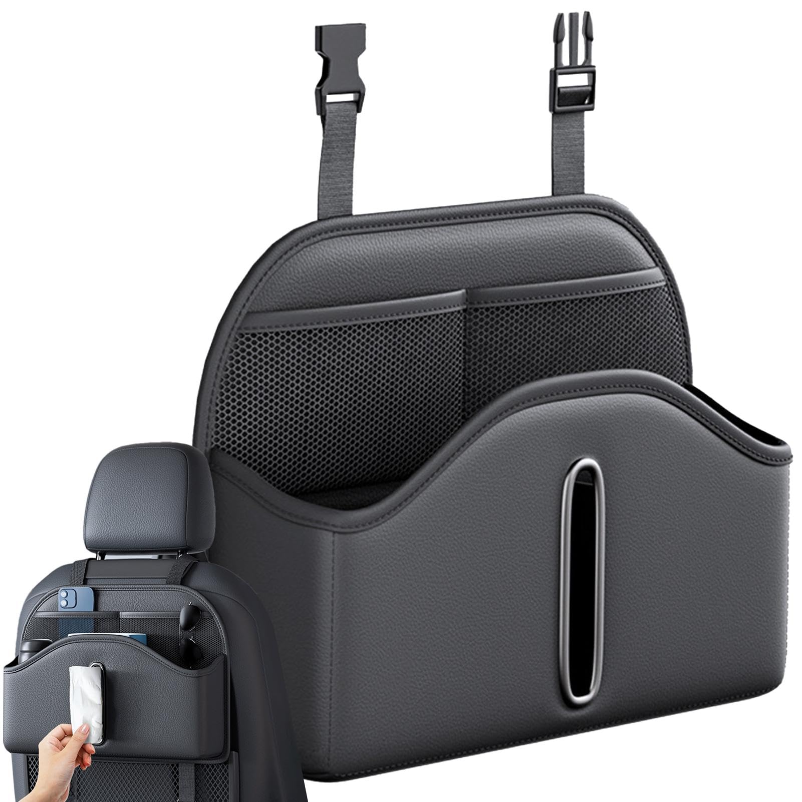 Organisateur automatique de grande capacité pour voiture avec porte-gobelet suspendu arrière